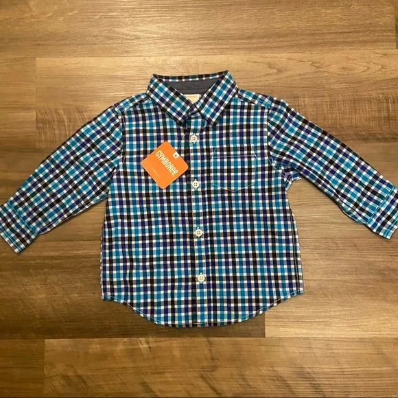NWT Baby boys long sleeve plaid button up - Picture 3 of 10